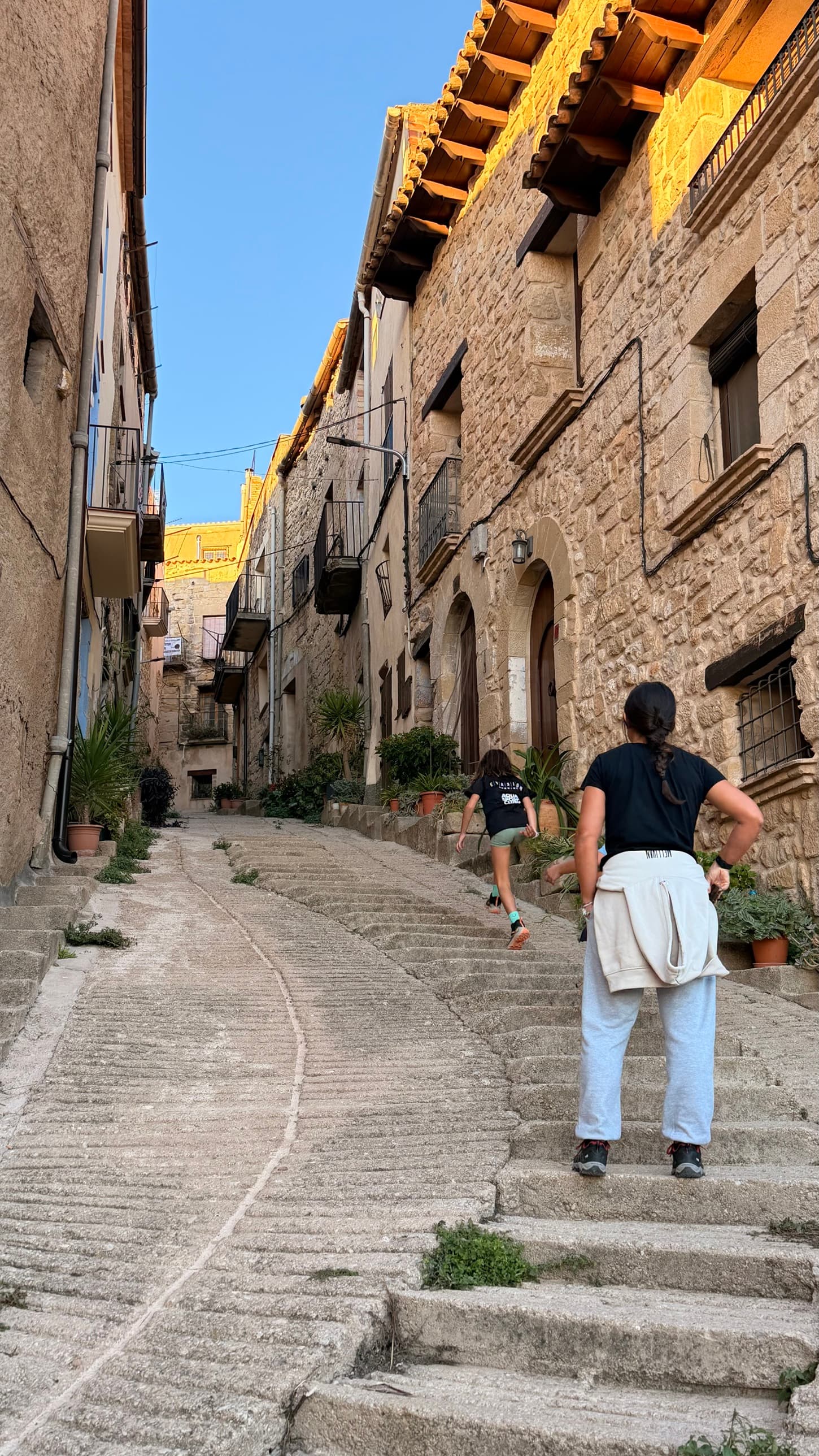 Cuesta empedrada en el casco antiguo de Horta de Sant Joan